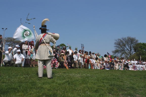 Allison Smith. Troops Drilling at Fort Jay, part of The Muster project. 2005. Photo: Amy Elliot