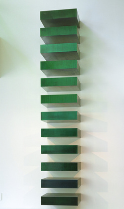 Donald Judd (American, 1928–1994). Untitled (Stack). 1967, Lacquer on galvanized iron