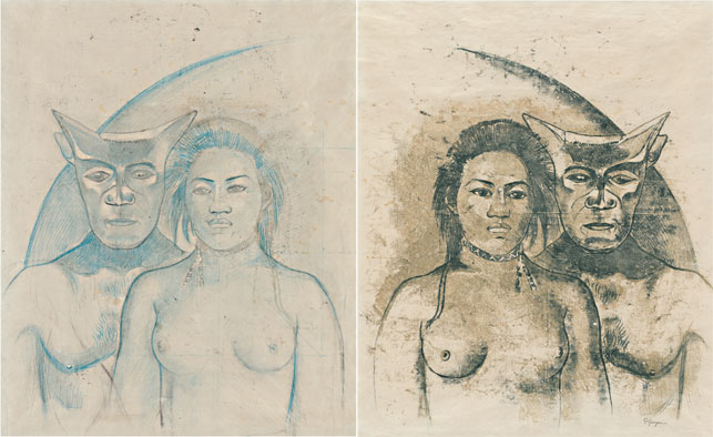 Paul Gauguin. <i>Tahitian Woman with Evil Spirit</i>. c. 1900