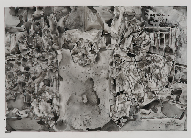 Jasper Johns. Untitled. 2013. Ink on plastic, 27 1/2 × 36″ (69.9 × 91.4 cm). The Museum of Modern Art, New York. Promised gift from a private collection. © Jasper Johns/Licensed by VAGA, New York, NY. Photo: Jerry Thompson