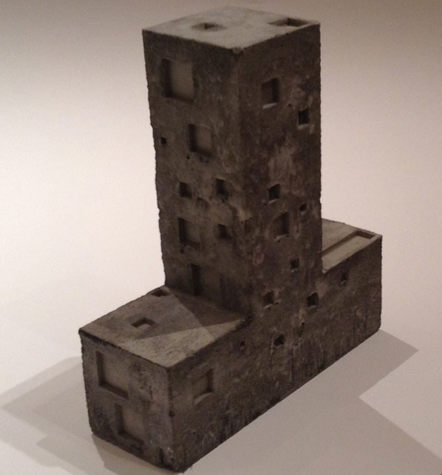 Pezo von Ellrichshausen, Mauricio Pezo, Sófia von Ellrichshausen. Cien House, Concepción, Chile. 2009–11. Concrete model, 14 × 14 × 5" (35.6 × 35.6 × 12.7 cm). Photo: Pamela Popeson