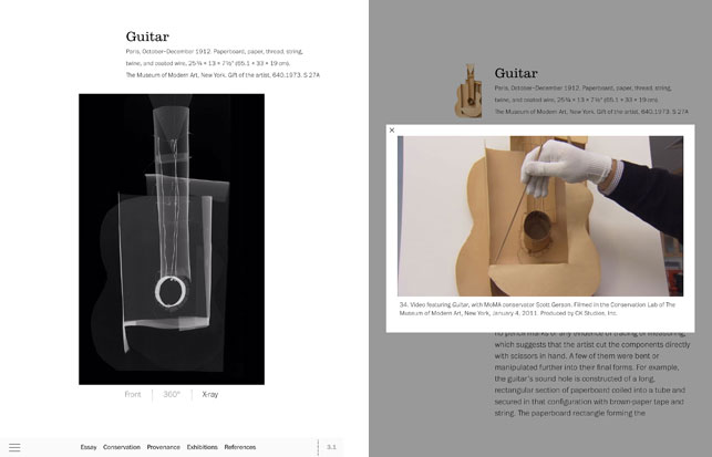 Screenshots from the e-book Picasso: The Making of Cubism 1912–1914, published by MoMA. All works by Pablo Picasso. © 2014 Estate of Pablo Picasso/Artists Rights Society (ARS), New York