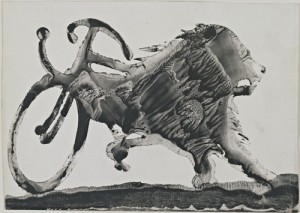 Oscar Domínguez. Untitled. 1936–37. Decalcomania (gouache transfer) on paper, 6 1/16 x 8 5/8" (15.4 x 21.9 cm). The Museum of Modern Art, New York. The Joan and Lester Avnet Collection. © 2014 Oscar Domínguez/Artists Rights Society (ARS), New York/ADAGP, Paris
