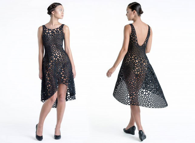 Nervous System (est. 2007), Jessica Rosenkrantz (American, b. 1983), Jesse Louis-Rosenberg (American, b. 1986). Kinematics Dress. 2013. Laser-sintered nylon. Image courtesy of Steve Marsel. The Museum of Modern Art, New York. Committee on Architecture and Design Funds