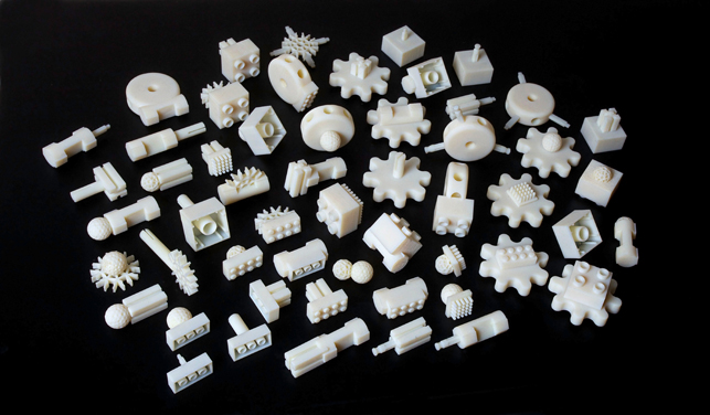Golan Levin. Free Art and Technology Lab, R. Shawn Sims, Sy-Lab. Free Universal Construction Kit. 2012. Digital CAD files and 80 3-D-printed nylon units. The Museum of Modern Art, New York. Gift of the Committee on Architecture & Design and Shapeways