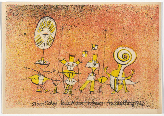 Paul Klee. Bauhaus Ausstellung Weimar Juli–Sept, 1923, Karte 5. 1923. Lithograph, 3 15/16 x 5 7/8 " (10 × 15 cm). Committee on Architecture and Design Funds. Photo: John Wronn