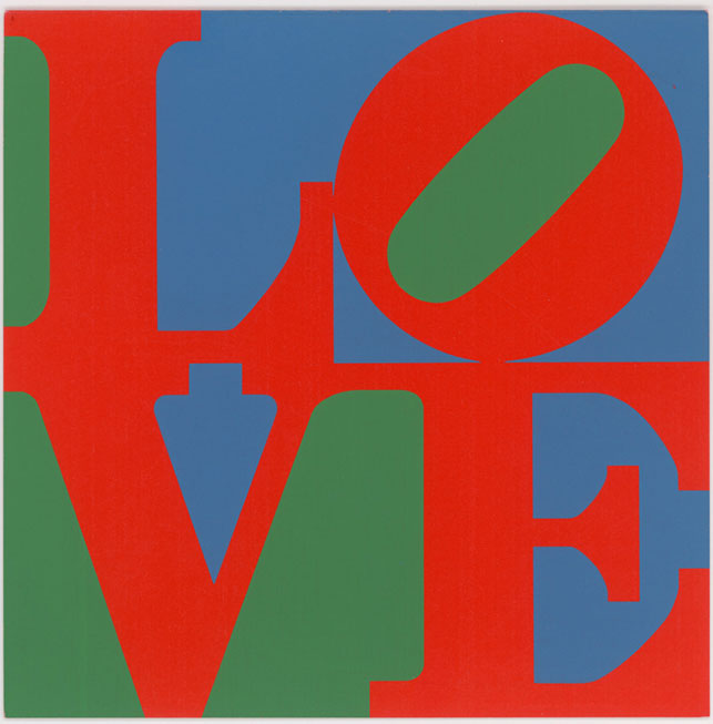 Robert Indiana's LOVE (1965) is one of many holiday cards commissioned by The Junior Council of the Museum. The image subsequently became well-known in various other contexts. © 2015 Morgan Art Foundation Ltd./Artists Rights Society (ARS), New York
