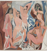 Pablo Picasso. Les Demoiselles d'Avignon. 1907. Oil on canvas, 8' x 7' 8" (243.9 x 233.7 cm). Acquired through the Lillie P. Bliss Bequest. &copy; 2005 Estate of Pablo Picasso/Artists Rights Society (ARS), New York