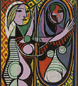 Pablo Picasso. Girl Before a Mirror. 1932. Oil on canvas, 64 x 51" (162.3 x 130.2 cm). The Museum of Modern Art, New York. Gift of Mrs. Simon Guggenheim. Photograph &copy;1997 The Museum of Modern Art, New York