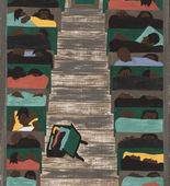 Jacob Lawrence. (American, 1917-2000). The trains were packed continually with migrants. 1940-41. Tempera on gesso on composition board, 18 x 12" (45.7 x 30.5 cm). Gift of Mrs. David M. Levy. © 2009 Jacob Lawrence