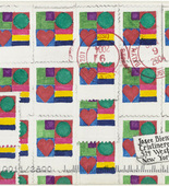 Ken Solomon. <i>Love Letter.</i> 2004. Felt-tip pen, pencil, and postage stamp on envelope, 3 7/8 x 7 1/2" (9.8 x 19.1 cm). The Judith Rothschild Foundation Contemporary Drawings Collection Gift. &copy; 2009 Ken Solomon