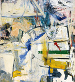 Oil and newspaper transfer on canvas
96 x 74" (243.8 x 188cm)
Lent by The Metropolitan Museum of Art, New York. Rogers Fund
© 2011 The Willem de Kooning Foundation / Artists Rights Society (ARS), New York