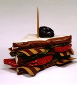 Giant BLT (Bacon, Lettuce and Tomato Sandwich)
Date: 1963
Medium: Vinyl, kapok, and wood painted with acrylic
Dimensions: 32 x 39 x 29" (81.3 x 99.1 x 73.7 cm)
Credit Line: Whitney Museum of American Art, New York
Gift of The American Contemporary Art Foundation, Inc., Leonard A. Lauder, President
