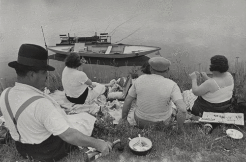 Henri Cartier-Bresson. <i>Sunday on the Banks of the Seine, France.</i> 1938. Gelatin silver print, printed 1947, 9 1/8 x 13 11/16" (23.3 x 34.8 cm). The Museum of Modern Art, Gift of the photographer. &copy; 2009 Henri Cartier-Bresson/Magnum,Courtesy Fondation Henri Cartier-Bresson