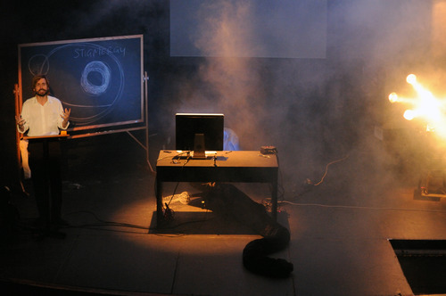 Mark Leckey. <i>Mark Leckey in the Long Tail</i>. 2009. Performed at The Abrons
Arts Center, 2009. &copy; 2009 Mark Leckey and Gavin Brown’s enterprise, NY.
Photo: Amy C. Elliot