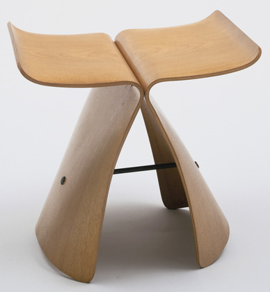 Sori Yanagi. Butterfly Stool. 1956. Molded plywood and metal, 15 1/2 x 17 3/8 x 12 1/8" (39.4 x 44.1 x 30.8 cm). Manufactured by Tendo Co., Ltd., Tokyo. The Museum of Modern Art, New York. Gift of the designer, 1958