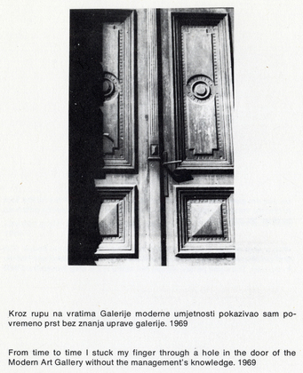 Goran Trbuljak. <i>Zagreb: Galerija suvremene umjetnosti</i>. 1973
