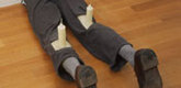 Robert Gober. <i>Untitled</i>. 1991. Wax, fabric, leather, human hair, and wood, 13 1/4 x 16 1/2 x 46 1/8" (33.6 x 41.9 x 117.2 cm). Gift of Werner and Elaine Dannheisser. &copy; 2003 Robert Gober
