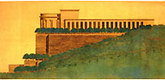 Bismarck Monument, Bingen-am-Rhein. 1910. Longitudinal elevation. Pencil and colored pastel on tracing paper, 39 3/4 x 85 1/2 in. (99.5 x 214 cm). The Museum of Modern Art, New York. Mies van der Rohe Archive. Gift of the architect