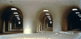 James Casebere. <i>Tunnels</i>. 1995. Cibachrome. 48 x 61 1/2". Collection Lois and Richard Plehn.