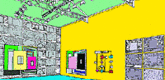 See <a href="http://moma.org/onlineprojects/Halley/index.html"><i>Exploding Cell</i></a>, a Web project by Peter Halley. Peter Halley. Cartoon View #1. 1997. Courtesy Muse X Editions.