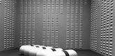 General Idea. <i>One Day of AZT</i> and <i>One Year of AZT</i>. 1991. Five units of fiberglass, each 33 7/16" x 84 1/8 x 33 7/16"; 1,825 units of vacuum-formed polystyrene with vinyl, each 4 7/8 x 12 3/8 x 3". Collection National Gallery of Canada, Ottawa.