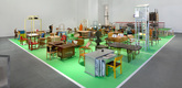 Martin Kippenberger. Installation view of <i>The Happy End of Franz Kafka’s “Amerika”</>. Mixed media, dimensions variable. © Estate Martin Kippenberger, Galerie Gisela Capitain, Cologne. Photo © 2009 Jason Mandella 