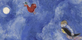 Marc Chagall. <i>Aleko and Zemphira by Moonlight</i>. Study for backdrop for Scene I of the ballet <i>Aleko.</i> 1942. Gouache and pencil on paper, 15 1/8 x 22 1/2" (38.4 x 57.2 cm). The Museum of Modern Art. Acquired through the Lillie P. Bliss Bequest. © 2009 Artists Rights Society (ARS), New York/ADAGP, Paris.