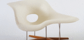 Charles Eames and Ray Eames. Full Scale Model of Chaise Longue (La Chaise). 1948. Hard rubber foam, plastic, wood, and metal, 32 1/2 x 59 x 24 1/4" (82.5 x 149.8 x 87 cm). The Museum of Modern Art. Gift of the designer
