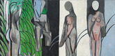 Henri Matisse. <i>Bathers by a River.</i> 1909&ndash;10, 1913, 1916&ndash;17. Oil on canvas, 102 1/2 x 154 3/16" (260 x 392 cm). The Art Institute of Chicago, Charles H. and Mary F. S. Worcester Collection. 
&copy; 2010 Succession H. Matisse/Artists Rights Society (ARS), New York
