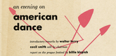 Flyer for An Evening on American Dance, The Museum of Modern Art. c. January 1948