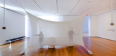 Ernesto Neto. <i>Navedenga</i> (installation view at The Museum of Modern Art, 2010). 1998. Polyamide stretch fabric, sand, Styrofoam, cloves, cord, and ribbon, 144 x 180 x 252" (365.8 x 457.2 x 640.1 cm). The Museum of Modern Art, New York. Gift of Donald L. Bryant, Jr. Photo &copy; 2010 Jason Mandella