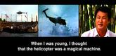 Dinh Q. L&ecirc; in collaboration with Tran Quoc Hai, Le Van Danh, Phu-Nam Thuc Ha, and Tuan Andrew Nguyen. Still from <i>The Farmers and The Helicopters.</i> 2006. Three-channel video (color, sound), 15 min., and helicopter. The Museum of Modern Art, New York. Gift of the artist, Fund for the Twenty-First Century, and Committee on Media and Performance Art Funds. &copy; 2010 Dinh Q. L&ecirc;. Courtesy the artist; P.P.O.W. Gallery, New York; Shoshana Wayne Gallery, Santa Monica; and Elizabeth Leach Gallery