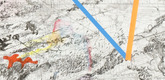 Julie Mehretu. <i>Rising Down</i>. 2008. Ink and acrylic on canvas, 96 x 144" (243.8 x 365.8 cm). Collection Jeanne Greenberg Rohatyn, New York. Photo by Tim Thayer. © 2010 Julie Mehretu