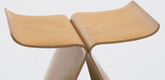 Sori Yanagi. Butterfly Stool. 1956. Molded plywood and metal, 15 1/2 x 17 3/8 x 12 1/8" (39.4 x 44.1 x 30.8 cm). Manufactured by Tendo Co., Ltd., Tokyo. The Museum of Modern Art, New York. Gift of the designer, 1958