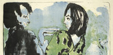 Emil Nolde. <i>Young Couple.</i> 1913. Lithograph, comp.: 241/2 x 1913/16" (62.2 x 50.3 cm).  Publisher: unpublished. Printer: Westphalen, Flensburg, Germany. Edition: 112 in 68 color variations. The Museum of Modern Art. Purchase. © Nolde Stiftung, Seebüll, Germany