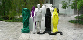 Katharina Fritsch. Figurengruppe. 2006&ndash;08 (fabricated 2010&ndash;11). Bronze, copper, and stainless steel, lacquered, dimensions variable. Gift of Maja Oeri and Hans Bodenmann (Laurenz Foundation). &copy; 2011 Katharina Fritsch