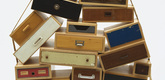 Tejo Remy. You Can't Lay Down Your Memory Chest of Drawers. 1991. Metal, paper, plastic, burlap, contact paper, and paint, 55 1/2 x 53 x 20" (141 x 134.6 x 50.8 cm). Manufactured by Tejo Remy. Frederieke Taylor Purchase Fund