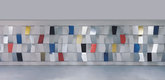 Ellsworth Kelly. <i>Sculpture for a Large Wall</i> (detail). 1957. Anodized aluminum, 104 panels. 11' 5" x 65' 5" x 28" (348 x 1994 x 71.1 cm). Gift of Jo Carole and Ronald S. Lauder. © 2012 Ellsworth Kelly