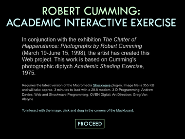 Interactives: Screenshot from <i>Robert Cumming: Academic Interactive Exercise</i>, 1998