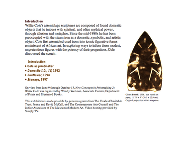 Interactives: <i>Willie Cole New Concepts in Printmaking 2</i>, 1998