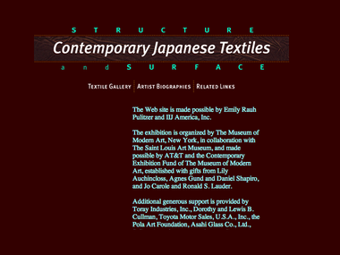 Interactives: <i>Structure and Surface Contemporary Japanese Textiles </i>, 1998