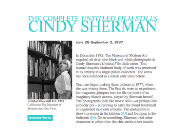 Interactives: <i>The Complete Untitled Film Stills Cindy Sherman</i>, 1997