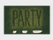 Ed Ruscha. <i> Party in the Garden. </i> 2008. Ink, collage, and acrylic on AstroTurf. Courtesy of the artist. Photo: Paul Ruscha.
