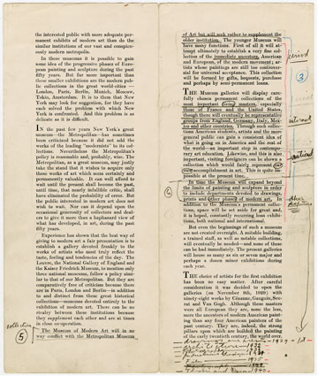 The Museum of Modern Art, October 1929 [Alfred H. Barr, Jr. Papers, 9a.1A.] 