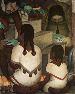 Installation shot of Mexican Arts show and Market Scene