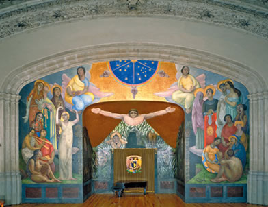 Rivera's mural in Bolivar amphitheater