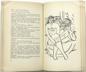 Illustration for Scene 6 (plate facing page 70) from Der Mensch ist kein Haustier (Man Is Not a Domestic Animal)