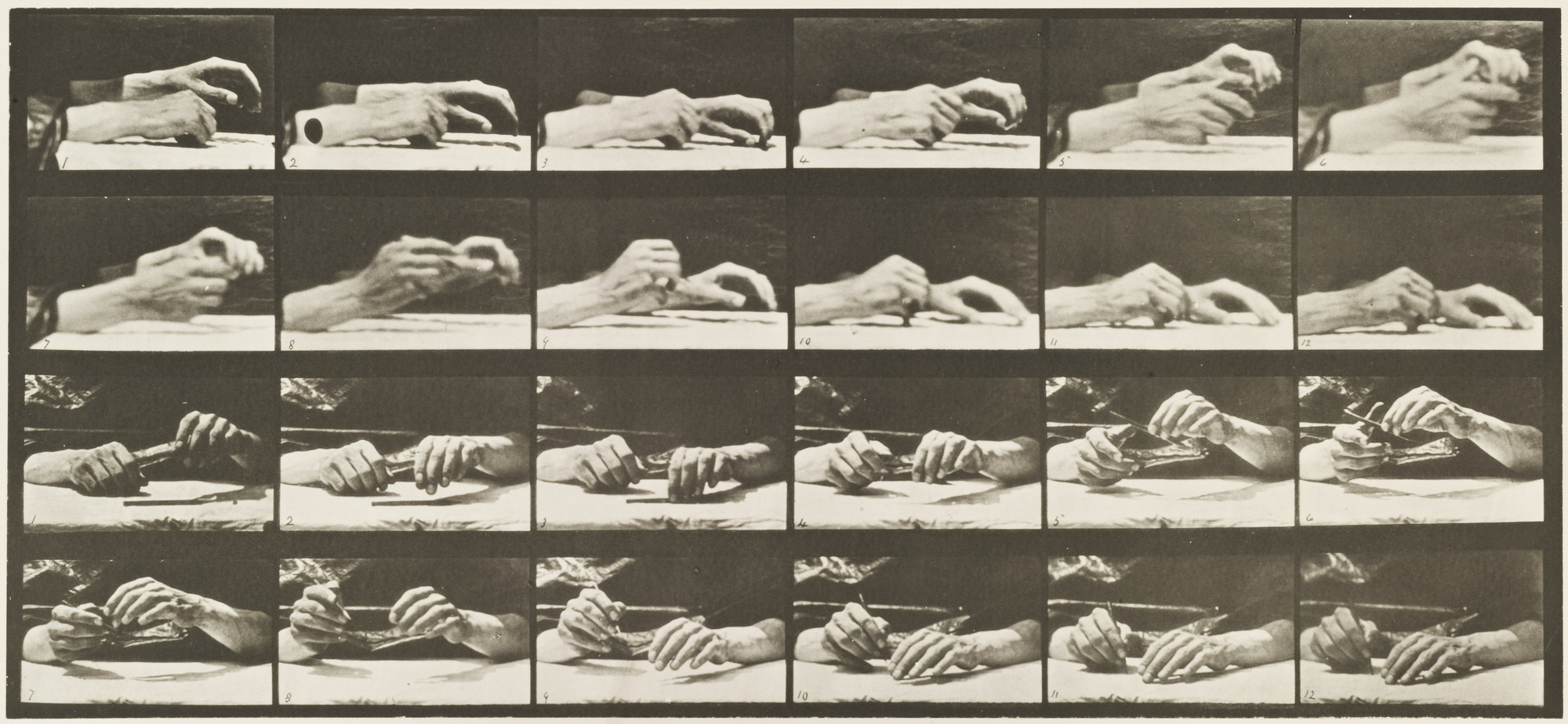 Eadweard J. Muybridge. Movement of the Hand, Hand Changing Pencil: Plate 536 from Animal Locomotion. 1884-86