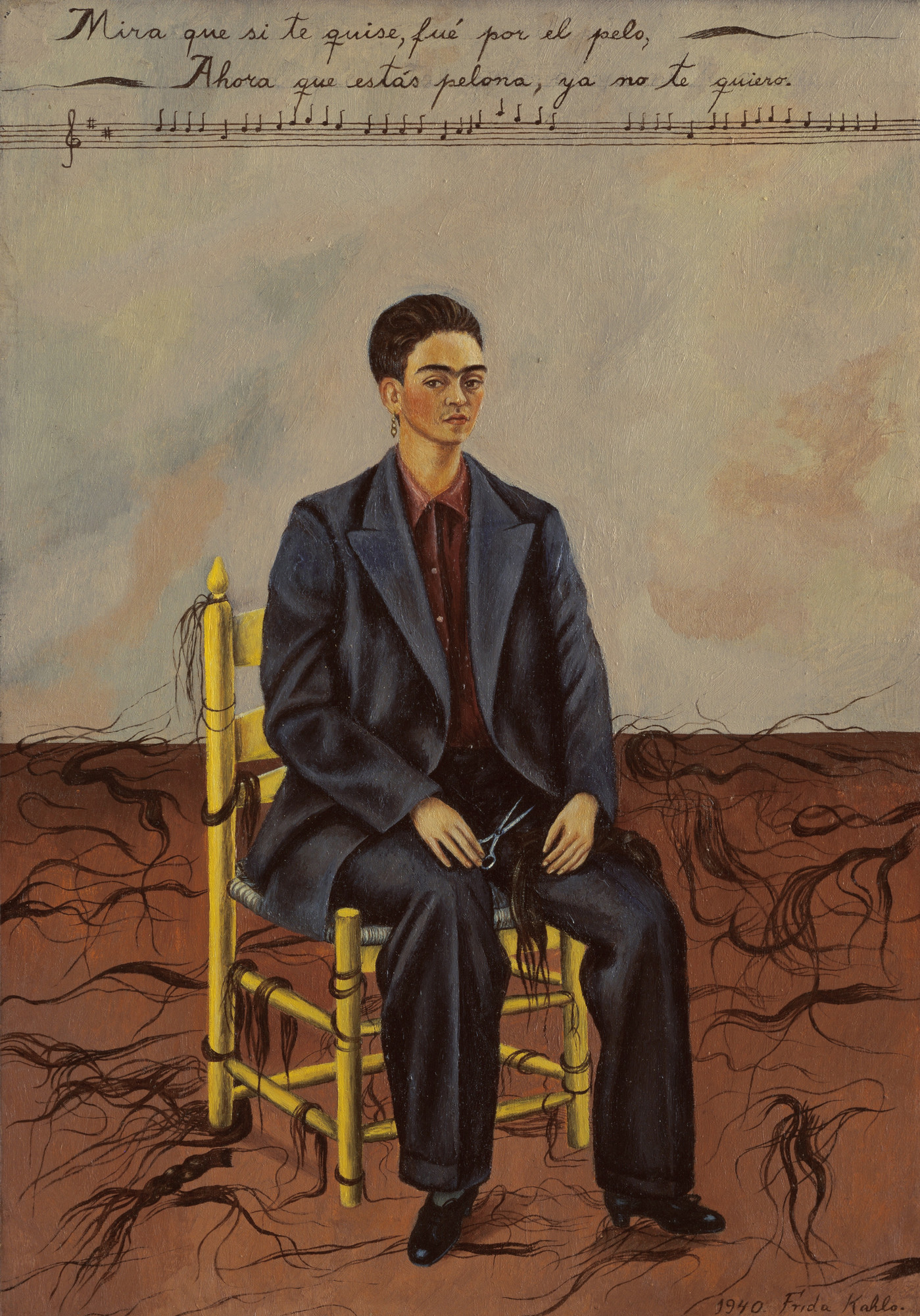 Frida Kahlo's Self-Portrait with Cropped Hair (1940)